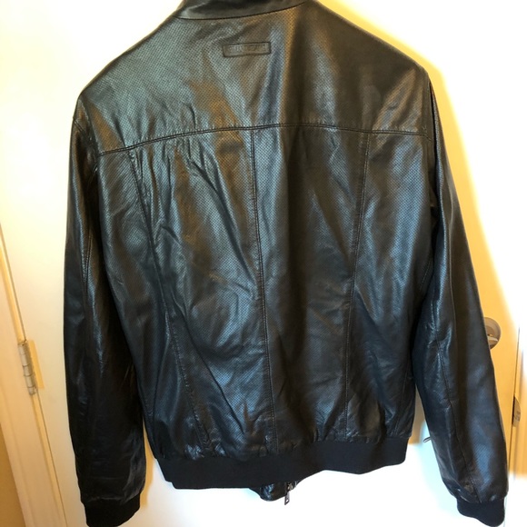 Armani Jeans men’s leather bomber jacket $800 new! Bomber & Varsity
